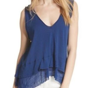 Free People We the Free “Peachy Tee” Tiered High Low Tank Top XS